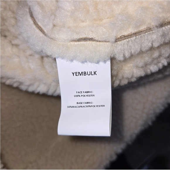 Tan cream white faux shearling/suede jacket coat NWT - Picture 6 of 7